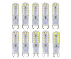 Shi Xin Fang Zhi G9 LED-Glühbirnen-Doppelnadelsockel 22LED 5W (gleichwertiger Ersatz 50W-Halogenlampe) dimmbares LED-Maislicht für Kristalllüster, Küche, Esszimmer, Hotel AC 110-130V10pack [Energiekla