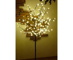 LED BAUM mit 180 BLÜTEN WARMWEISS Höhe 150cm GS geprüft für AUSSEN / INNEN