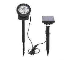 B Blesiya LED Solar Gartenleuchte Gartenstrahler Unterwasser Scheinwerfer mit Erdspieß, Wasserdicht, Warmweiß/Blau/Grün/RGB - Warmweiß
