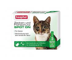 beaphar Zecken- und Flohschutz Spot On für Katzen, Zecken- und Flohschutz mit Margosa Extrakt, 3 x 0,8 ml