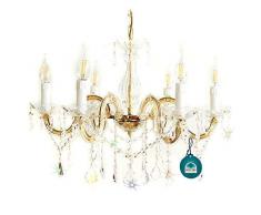 Kristall KRONLEUCHTER 6-Leuchten Ø60cm gefertigt mit SPECTRA® CRYSTAL von SWAROVSKI Gold