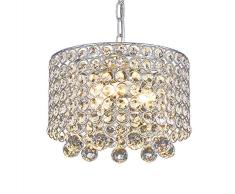 Moderne Kristall Kronleuchter,3-Licht Einbau Deckenleuchte Crystal 9.8 Zoll Durchmesser für Flur, Esszimmer, Schlafzimmer, Wohnzimmer, Küche