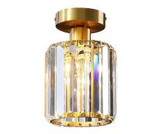 K9 Kristall Deckenlampe Balkon Korridor Messing Deckenleuchte, Romantische Bürolampe Wohnzimmerlampe Küche Lampe Deckenbeleuchtung, Für Loft Bar Cafe Restaurant Lampe Schlafzimmerlampe Deko E27 Ø14CM