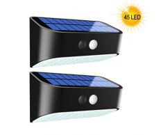 Solarleuchten für Außen mit Bewegungsmelder, LED Wasserdicht Solarlampen für Garten, Wand Solarlichter für Flur, Treppen, Hof, Einfahrt, Gehwegen