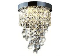 Dellemade Kristall Kronleuchter Modern Deckenleuchte Für Treppenhaus, Küche, Esszimmer, Kinderzimmer,3 Lichts, LED Lampen Enthalten