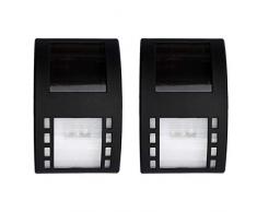 LED Solar Garten Wandleuchte Outdoor Solar Outdoor Wasserdicht Straßenlicht Zaunlicht, Schwarz, 2er-Pack