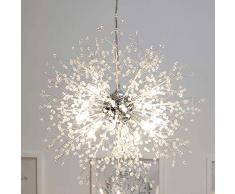 Sterne Feuerwerk Kugel Kronleuchter, postmoderne Edelstahl LED Deckenleuchte Creative Eisen Wohnzimmer Cafe Esszimmer Pendelleuchte, warmes Licht