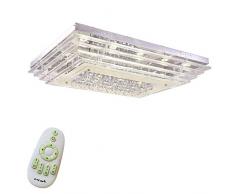 90W LED Kristall Deckenleuchte Deckenlampe Wohnzimmer Design Licht Pendelleuchte für Wohnzimmer Schlafzimmer, Dimmbar