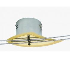 Deckenleuchte Dallas 5 flammig messing 12V hochwertiges Halogen Schienensystem mit filigranen Strahlern, Spitzen grün und klar