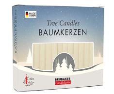 Brubaker 20er Pack Baumkerzen Wachs Weihnachtskerzen Pyramidenkerzen Christbaumkerzen Champagner
