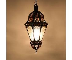 Casa Moro Orientalische Lampe marokkanische PendelleuchteSalma Weiß H 45 cm mit E27 Fassung | Kunsthandwerk aus Marrakesch für tolle Lichteffekte wie aus 1001 Nacht | L1392