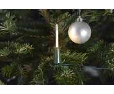 Konstsmide 1165-000 LED BaumketteSLIM LINE mit 10 kleinen Schaftkerzen/für Innen (IP20) / 4,5V Innentrafo/mit Schalter / 10 warm weiÃen Dioden/grünes Kabel