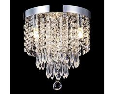 ZEEFO Kristall-Deckenleuchte, Moderne Stil Anhänger Kristallkronleuchter Mit Elegantem Design, feine Deckenleuchte für den Flur, Wohnzimmer, Schlafzimmer und Esszimmer Durchmesser 25cm
