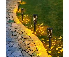 Solarleuchten, GEEDIAR 6 Stück led Gartenleuchten Solar, IP54 Wasserdicht Wegeleuchten Außen Gartenbeleuchtung mit Erdspieß für Terrasse, Rasen, Garten, Wege