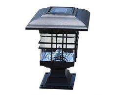 HEITIGN Solar Pillar Lights, Wasserdichtes Zaunlicht Solar Outdoor Column Lampe, Outdoor Dekorative Pillar Lampe Innenhof Column Head Rasenlampe Wall Head Lampe, Warmes Licht