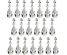 E EBETA 20Pcs Kristall Perlen Kronleuchter Tropfen 3,8cm Teardrops Kristall Glas Prisma Anhänger Perlen für Vorhang Lampe Garten Party Weihnachten Hochzeit Decor