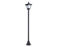 Outsunny Solar Laterne Gartenlaterne Wegleuchte mit LED 10 Lumen Schwarz 15 x 15 x 120cm