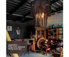 Retro Kronleuchter Pendelleuchte Industrie Vintage Loft Steampunk 6 Köpfe Schwermetall Kreative Hängelampe Schwarz Gesäumt Schmiedeeisen Kette Deckenbeleuchtung E27 Leuchte Durchmesser 23,6 Zol