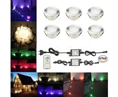 SUBOSI RGBWW (4 in 1) 1.2W LED Bodeneinbauleuchten Ø61mm Einbaustrahler LED DC12V Boden Licht IP67 Wasserdicht Einbauleuchten Außen Terrasse Garten Led Lampe