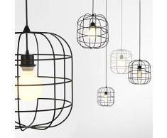 Moderne Kronleuchter Deckenleuchten Anhänger Mini Art Birdcage Kronleuchter 1 Licht Einfach Zeitgenössisch Farbe Schwarz Weiß Metallic Stahl Light Fell 3C Ce FCC Rohs für Wohnzimmer Schlafzimmer, Ke