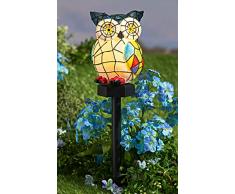 Solar Leuchte Eule im Mosaik-Look, mit Erdspieß, wetterfest, Garten Deko Figur