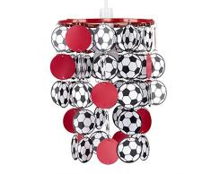 MiniSun – Moderner Lampenschirm aus Acryl mit lustigem Mini-Fußball-Design und mehrfarbigem Finish in rot, schwarz und weiß für Kinderzimmer – Fußballleuchte