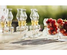 Öllampe aus Glas mit goldener Drehfassung 21 cm | Petroleumlampe mit Baumwolldocht | Perfekt für die Ideale Hochzeit | Oil lamps perfect for the Wedding day