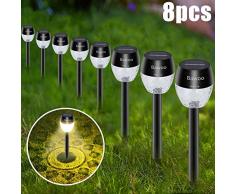 Solarleuchte Garten LED Solar Gartenleuchte Wegleuchte warmweiß Solarlampe Außen 12 Stück IP65 Wasserdicht Edelstahl Ideal für Terrasse, Rasen, Garten Hofwege usw.