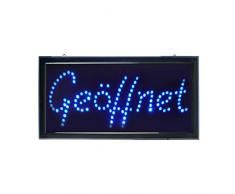 LED Display Schild GEÖFFNET - blau - Werbeschild Leuchtreklame Leuchtschild
