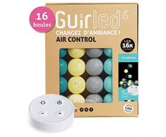 LED-Lichterkette Baumwollkugeln USB Kabellose Fernbedienung Dual USB Ladegerät 2A inklusive 4 Intensitäten 16 oder 24 Kugeln, Skandinavisch, 16 KugeIn