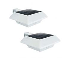 KunLS Wandlampe AußEn Wandlampe Aussenleuchte Garten Solarleuchten Im Freien Solar Gartenleuchten Im Freien Solarleuchten Für Decking LED Gartenleuchten Solar 2pcs