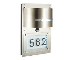 Außenleuchte E27 Edelstahl Lampe Wandleuchte Außenlampe Gartenlampe LED Leuchte (Hausnummer BWG)