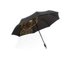 Montoj Antike Öllampe Sonne & Regen Regenschirm UV-Schutz