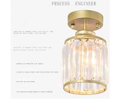 SANKE Kristall-Kronleuchter, LED-Lampe Moderne Metall Beleuchtung einfache und individuelle 12W Tri-Color-Deckenleuchte ist geeignet für Hotel Villa Aisle (Gold/Schwarz),Gold