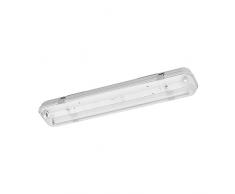 PureLed SET LED Feuchtraumleuchte Wannenleuchte IP65 mit 2X T8 LED 9W warmweiß 3000K G13 60cm Bürolampe