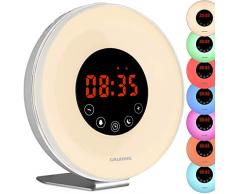 Grundig LED Lichtwecker mit Radio und Sonnenaufgangssimulation - Sonnenuntergangssimulation USB Kabel Radiowecker Uhrenradio Wecker
