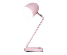 INJUICY Metall Einstellbar Schmiedeeisen Schreibtischlampen, Nordisch Kinder Schüler Lernen Arbeit Büro Lesen Nachttisch Tischlampe Schreibtisch Licht für Schlafzimmer Wohnzimmer (Rosa)