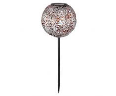LED Solar Außen Bereich Steck Leuchte Garten Dekor Geflecht Kugel Erdspieß Hof Lampe Globo 33632