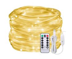 LED Lichtschlauch als Weihnachtsdeko-Afufu 13M 100er Lichterschlauch Warmweiß-Lichterkette Innen und Außen-Lichterkette USB-3M Stromkabel-Wasserdicht IP65-8 Modi Fernbedienbar Weihnachtsbeleuchtung