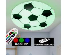 LED Fußball Wand- und Decken Leuchte Lampe Kinder- Spiel- Zimmer Beleuchtung rund inkl. RGB Fernbedienung Farbwechsler DIMMBAR