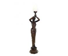 Antike Fundgrube Lampe Stehleuchte Standleuchte ägyptische Frau mit Fackelleuchte Bronze (5857)