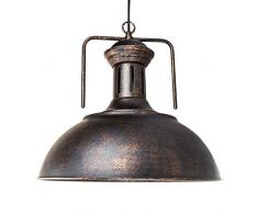 Wylolik Vintage Pendelleuchte Motent industrielle nautischen Stil Scheune Kuppel/Schüssel geformt Hängeleuchte Antik Retro Eisen Schmiedeeisen Drop Leuchte 16Durchmesser for Werkstatt Restaurant K