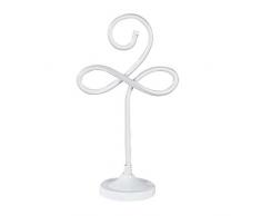 Modern Alu Tischlampe Weiß LED 25W Kaltweiß Licht Schreibtischlampe Spiral Blumenmuster Design Silikon Lampenschirm Nachtlicht Leseleuchte Jugendstil Deko Tischleuchte Nachttischlampe 27*H48CM