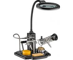 Fixpoint Löthilfe mit LED-Lampe | Schwanenhals-Krokodilklemme Lupe mit LED Lampe, 1 Stück, 45241