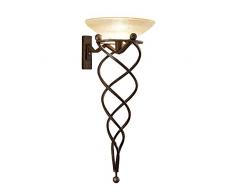 Wandfluter 1-flammig Antinea Farbe (Halterung): Rost, Farbe (Glas): Bernstein, Größe: 70cm H x 30cm W x 43cm T
