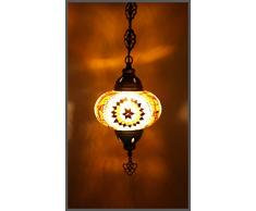 Mosaiklampe Mosaik - Hängeleuchte L orientalische lampe Deckenlampe Gold Stern Samarkand-Lights