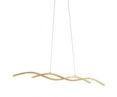 EGLO MIRAFLORES Hängeleuchte, Hängeleuchte 2-flammig, Länge 120 cm, Aluminium, 13 W, goldfarben