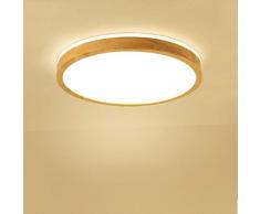 LED Deckenleuchte, Top 360° Glühen Holz Deckenlampe, Warmweiß 3000K 2700lm 30W, Φ40cm Runde Holz Lampe für Wohnzimmer, Schlafzimmer, Esszimmer, Büro, Kinderzimmer Leuchte Decke Licht Holzlampe