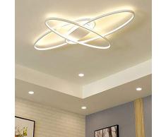 Modern Oval LED Deckenleuchte Deckenlampe Schlafzimmer Küchelampe Dimmbar Decken Pendelleuchte Esszimmer Esstisch Designer-Leuchte Chic Deco Flur Bad Lampe Acryl Panel Fernbedienung Wohnzimmerlampen
