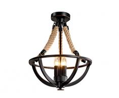 Home mall- Loft Industrie stil Deckenleuchte Wohnzimmer Balkon Korridor Bar Schmiedeeisen Licht 38 * 47 cm